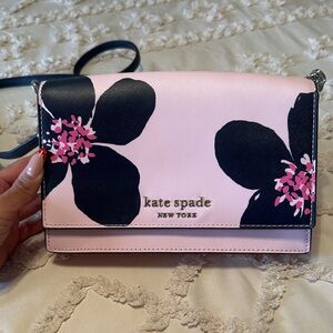 Kate Spade navy blue and Pink Floral Crossbody Bag
